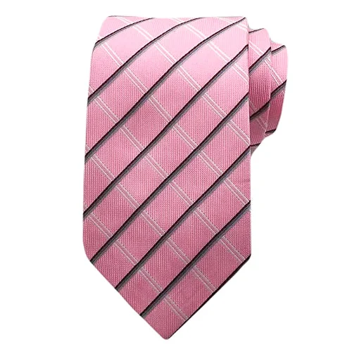 Men's tie with stripes for modern look-Classy Men Pink Striped Silk Tie