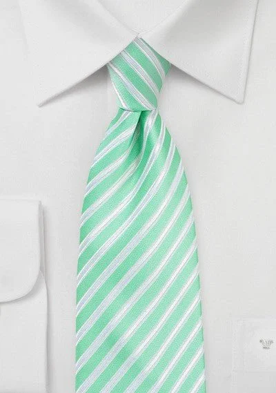 Affordable men's tie for everyday wear-Pool Blue Summer Striped Necktie