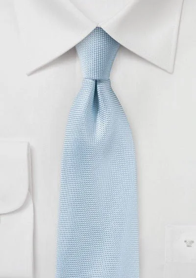 Luxury men's tie with subtle checks-Powder Blue MicroTexture Necktie