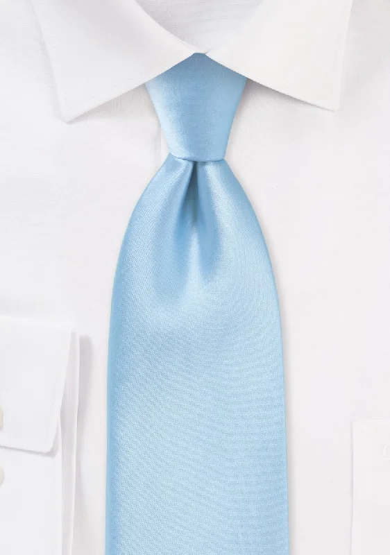 Classic men's tie with a minimalistic design-Powder Blue Solid Necktie