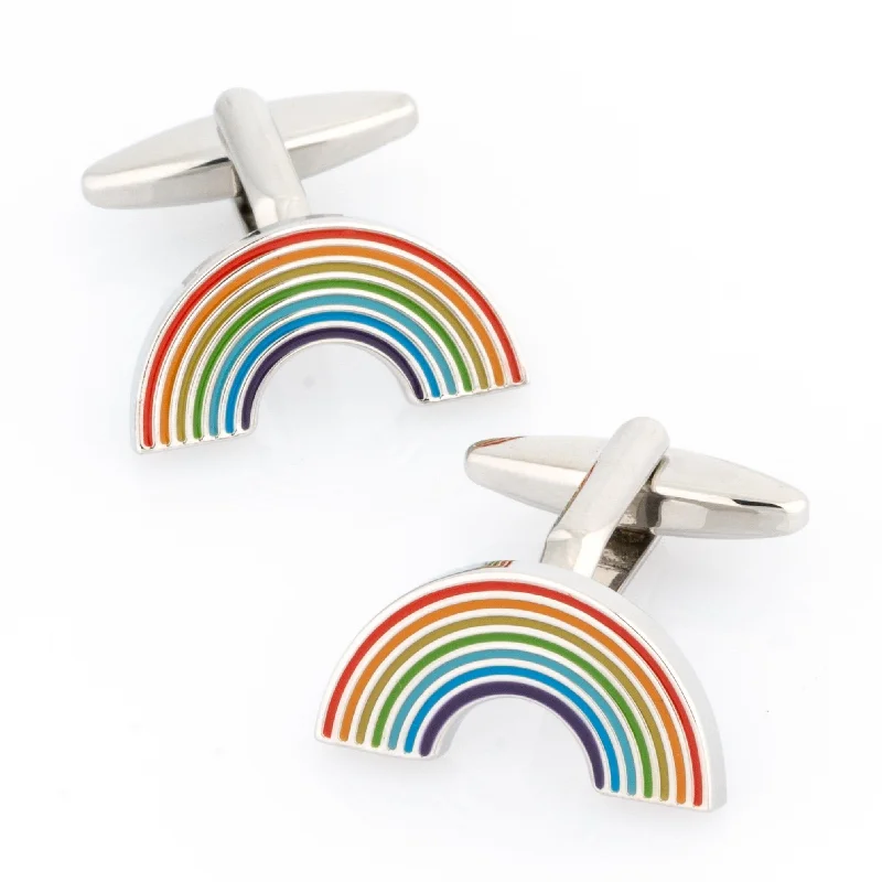 Elegant men's tie for formal gatherings-Rainbow Cufflinks