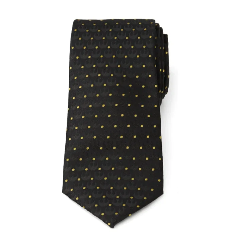 Stylish men's silk tie for evening wear-Star Wars Rebel Dot Charcoal Men's Tie