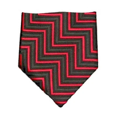 Best silk tie for men's business events-Classy Men Red Black Zig Zag Silk Tie