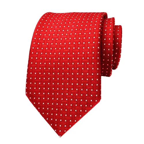 Elegant men's tie for a high-end look-Classy Men Red Dotted Silk Tie