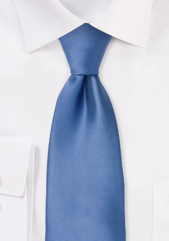 Best men's tie with a pop of color for casual wear-Riviera Blue Solid Necktie