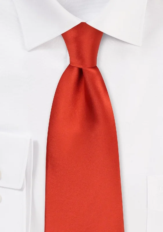 Men's tie with a luxurious shine for evening affairs-Saffron Spice Solid Necktie