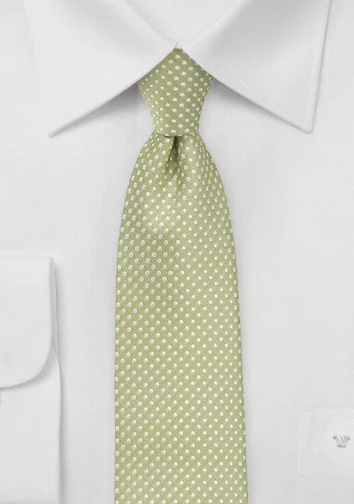 Men's tie for evening professional events-Sage Green Pin Dot Necktie