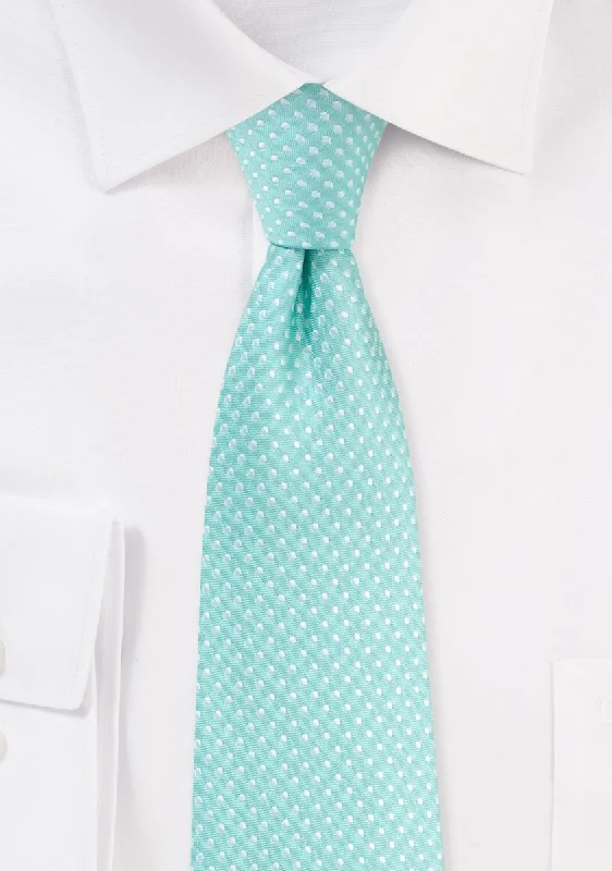 Best tie for wedding season-Sea Mist Pin Dot Necktie