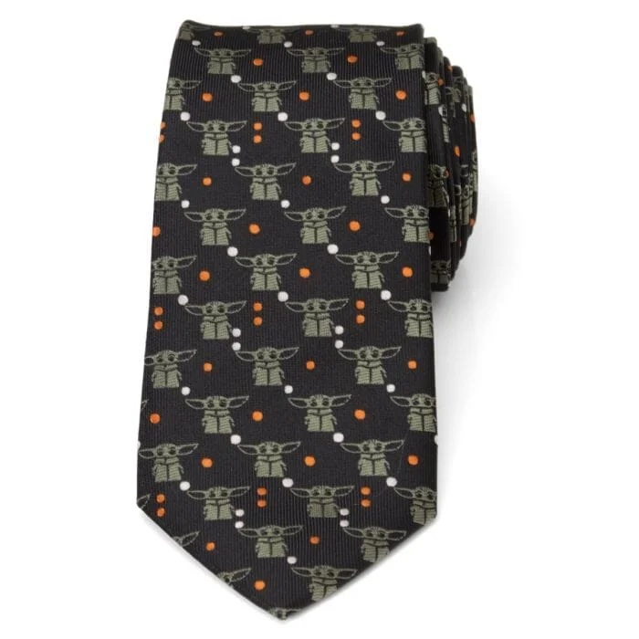 Men's tie with a polished finish for formal events-Star Wars The Child Black Men's Tie