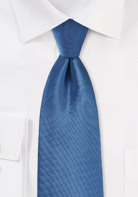 Men's tie for weddings with rich patterns-Steel Blue Solid Necktie