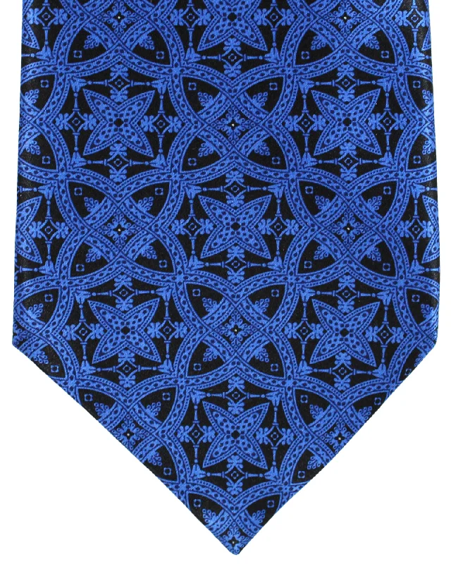 Men's silk tie with smooth texture for casual wear-Stefano Ricci Silk Tie Royal Blue Medallions