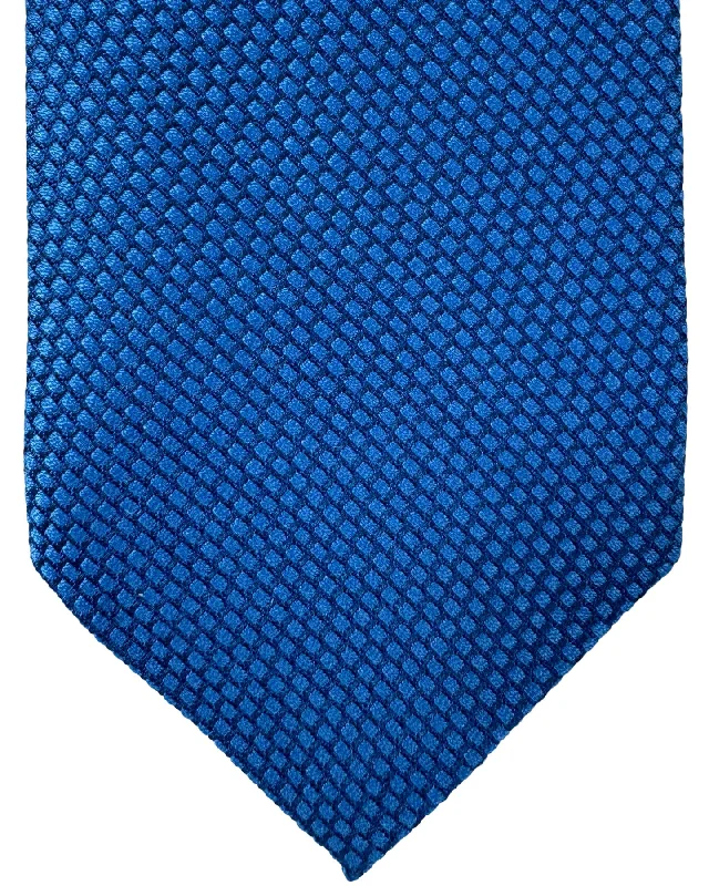 Classic men's tie with diamond pattern-Stefano Ricci Silk Tie Royal Blue Micro Pattern Design