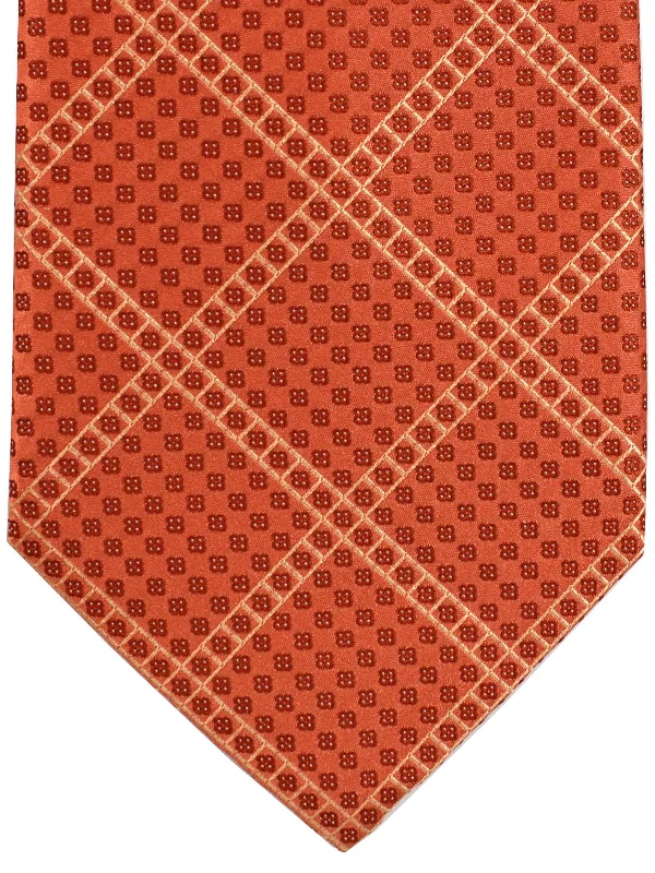 Men's tie for family holiday events-Stefano Ricci Tie Orange Geometric - Wide Necktie SALE