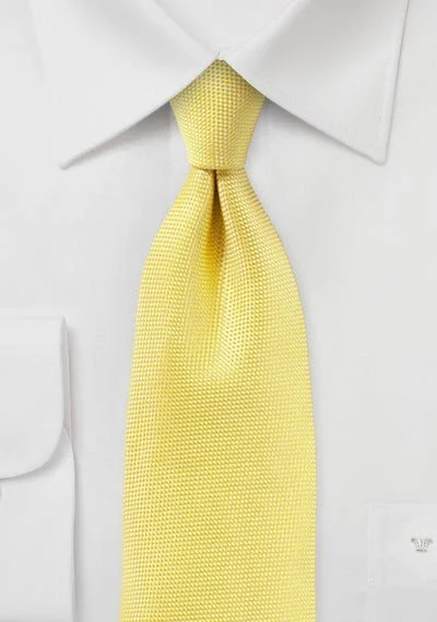 Best men's tie for elegant dinner parties-Sun Yellow MicroTexture Necktie