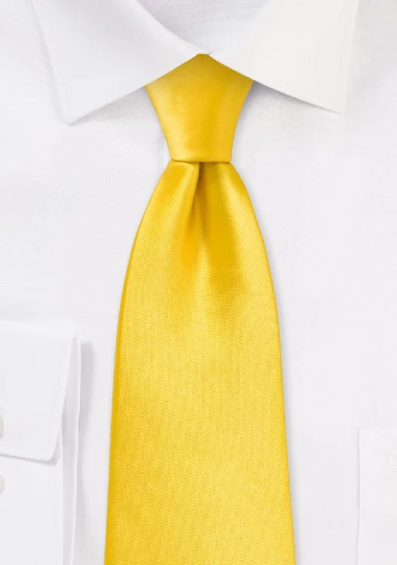 Stylish men's silk tie for evening functions-Sun Yellow Solid Necktie