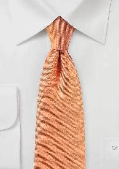 Men's silk tie with bold stripes-Tangerine MicroTexture Necktie