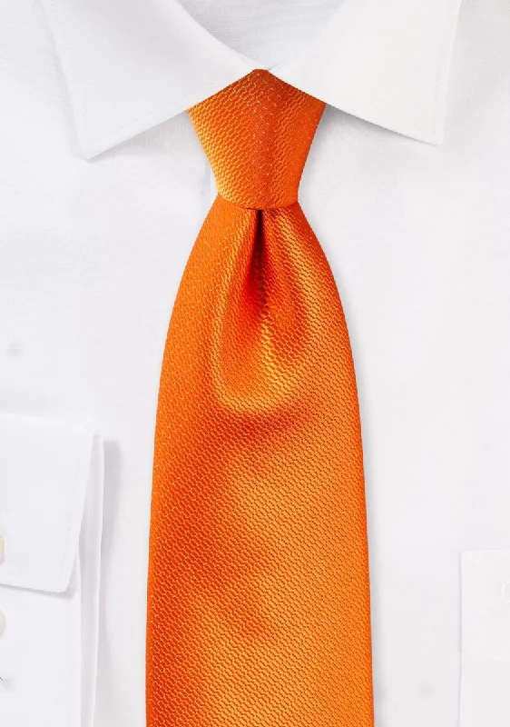 Best men's tie for a corporate look-Tangerine Orange Small Texture Necktie