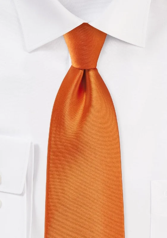 Designer men's tie with sophisticated colors-Tangerine Solid Necktie