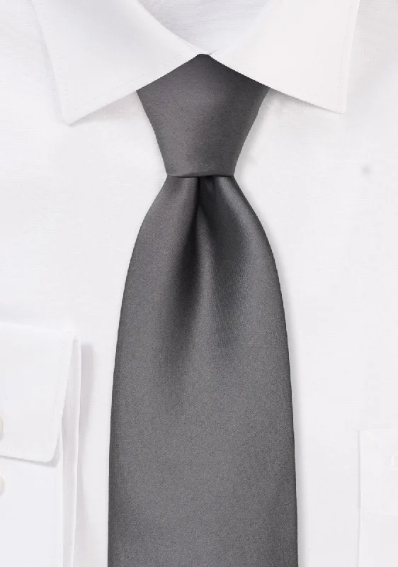 Stylish men's tie with deep color tones for formal occasions-Taupe-Gray Solid Necktie