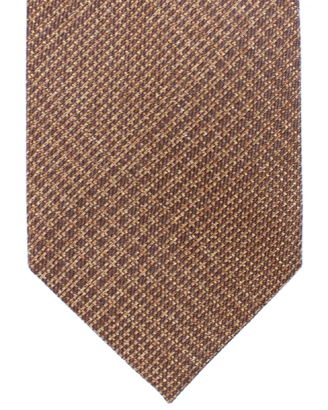 Best necktie for a formal office gathering-Tom Ford Silk Tie Brown Glen Check