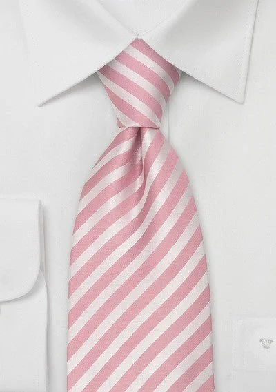 Unique men's tie for anniversary parties-Tonal Rose Narrow Striped Necktie