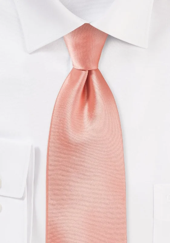 Men's tie with contrasting patterns for office wear-Tropical Peach Solid Necktie