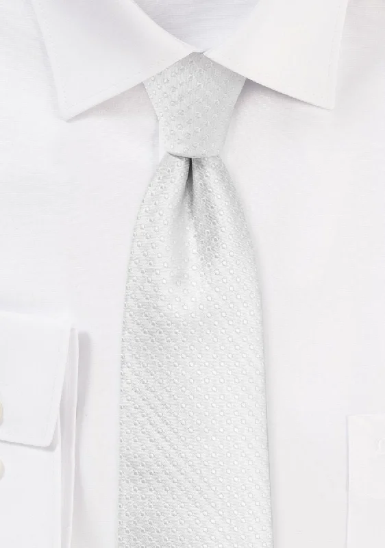 Men's tie for evening professional events-White Pin Dot Necktie