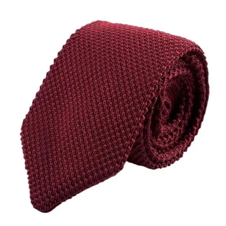 Men's tie with luxury fabric for formal wear-Classy Men Wine Red Knitted Tie