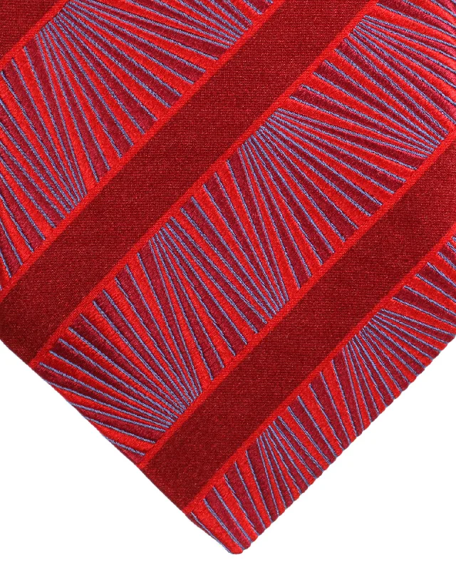 Men's silk tie for holiday parties-Zilli Silk Tie Red Stripes - Wide Necktie