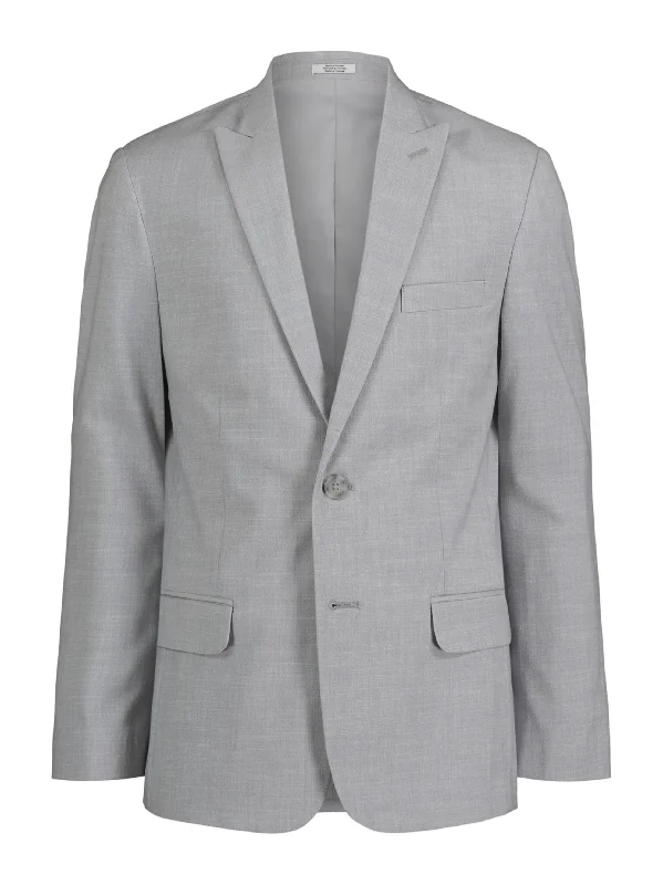 men's wedding tuxedo jacket with satin -Kids Boy's Plain Blazer,Light Grey