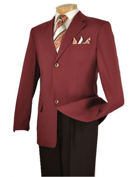 men's formal tuxedo with satin lapels -Men's Burgundy Regular Fit Everyday Blazer