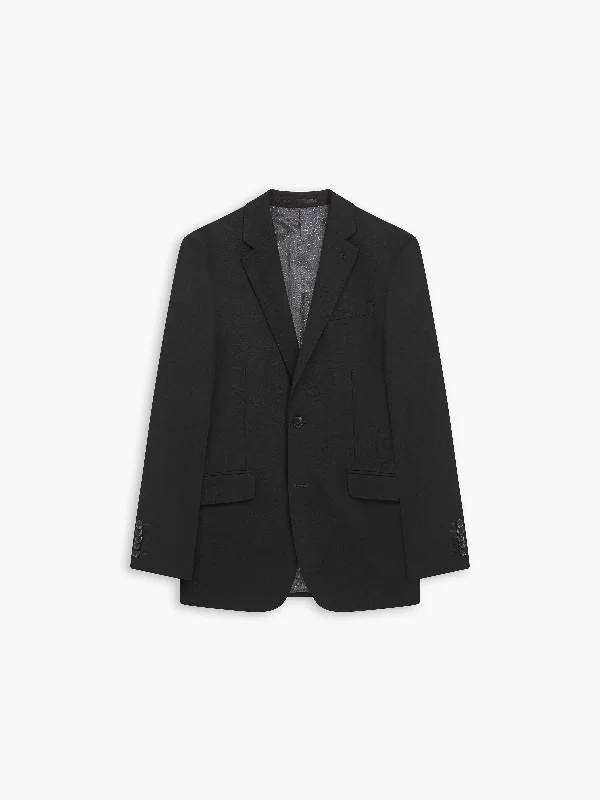 men's wool tuxedo jacket with pleats -Henman Infinity Slim Fit Black Jacket