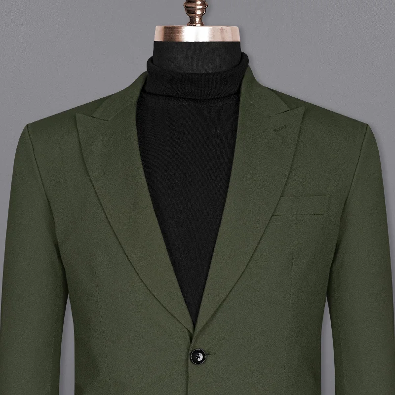 men's lightweight wedding tuxedo -Lunar Green Premium Cotton Blazer