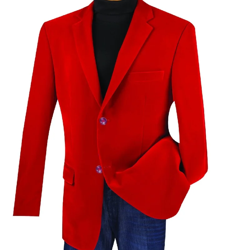 men's grey checked formal tuxedo -Velvet Regular Fit Fashion Jacket Sport Coat in Red