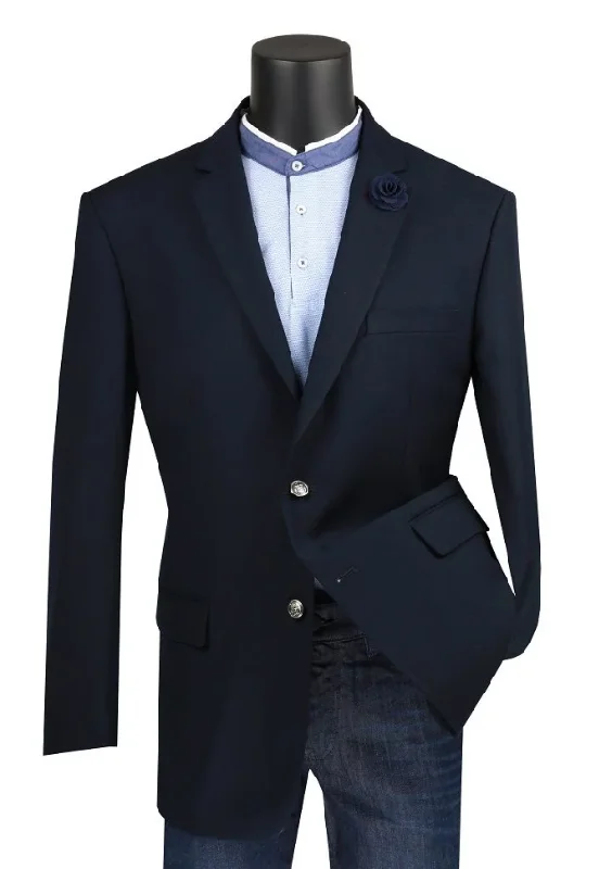 men's office formal tuxedo jacket -Regular Fit Blazer 2 Button in Navy