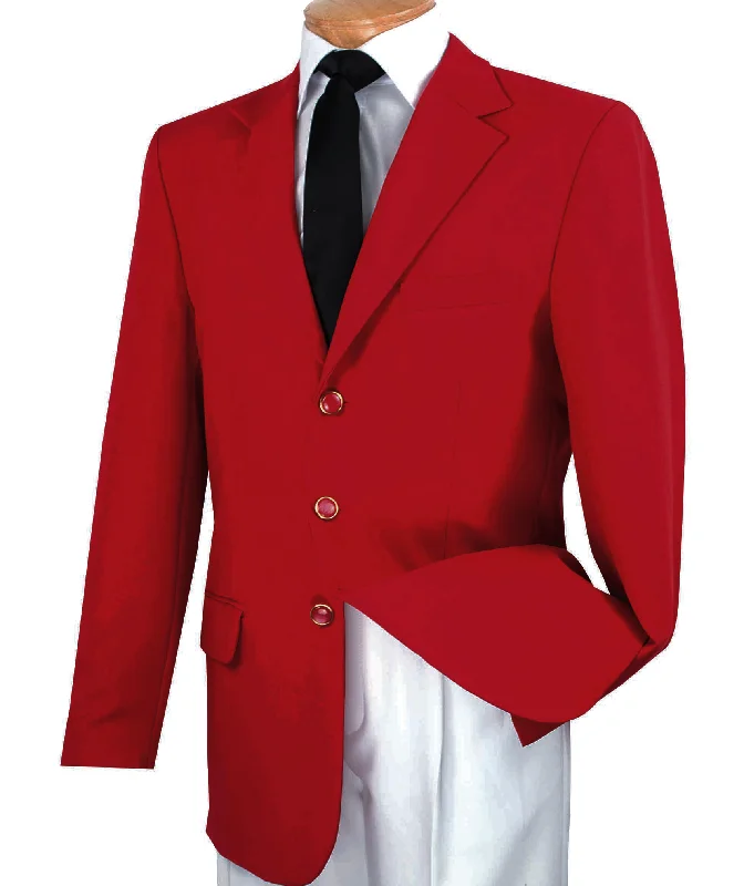 men's black business formal tuxedo -Red Regular Fit 3 Button Blazer