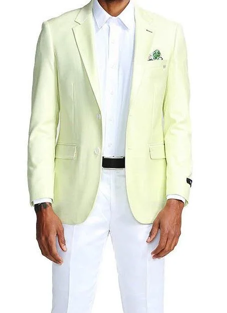 men's slim tuxedo for summer weddings -(S) Slim Fit Blazer 2 Button in Solid Mint