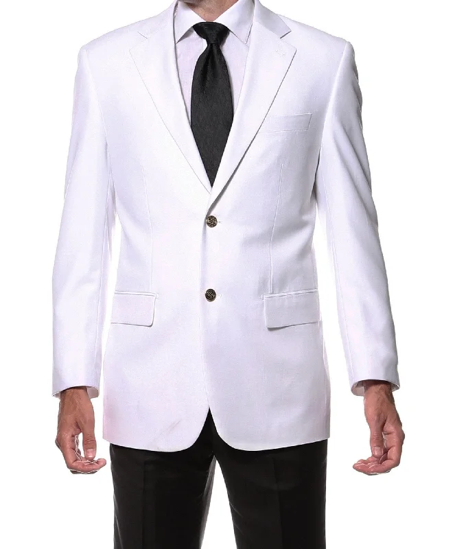 men's custom navy tuxedo suit -White Gold Button Regular Fit Blazer