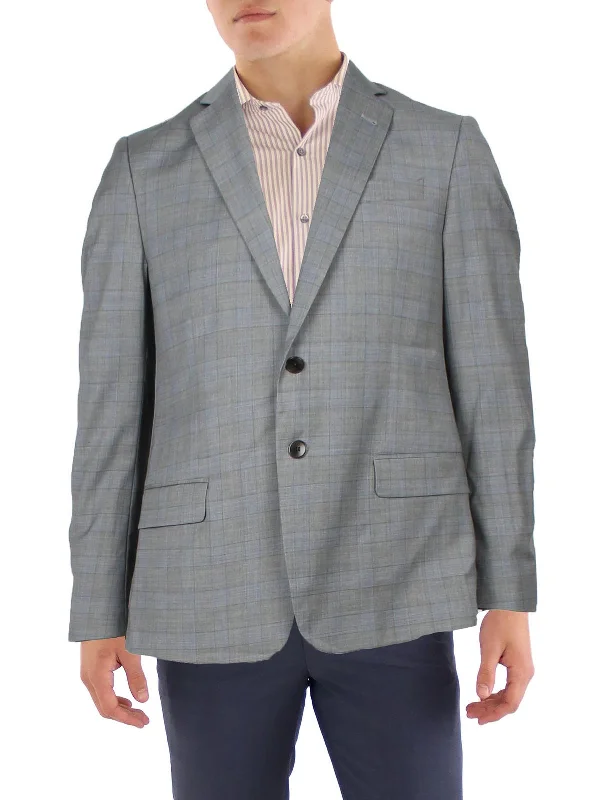 men's wool blend wedding suits -Mens Business Career Two-Button Blazer