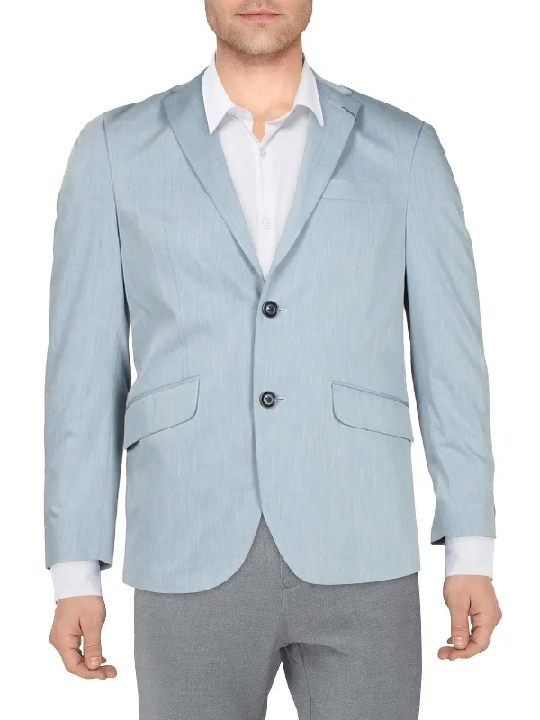 men's tailored business tuxedo jackets -Mens Woven Long Sleeves Two-Button Blazer