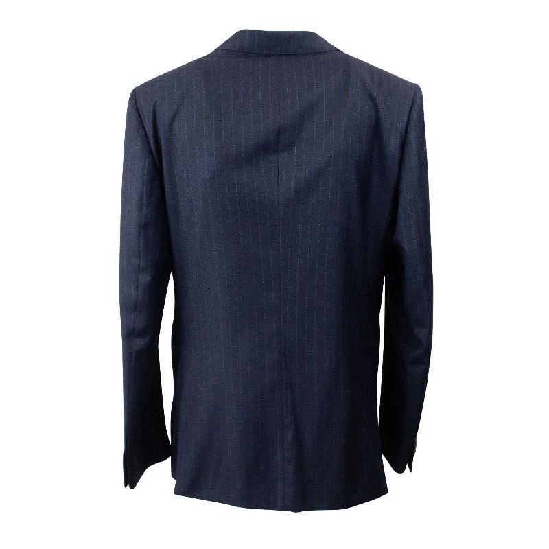 men's casual wedding tuxedo -Navy Wool Single Breasted Suit 8L