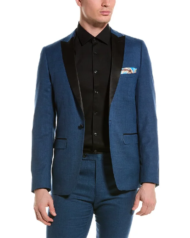 men's luxury business tuxedo jackets -Paisley & Gray Grosvenor Slim Peak Tuxedo Jacket