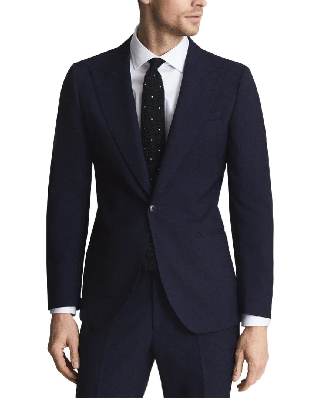 men's lightweight wedding tuxedo -Reiss Bold Wool Blazer