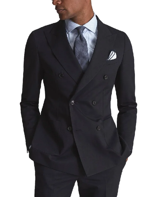 men's classic fit grey suit -Reiss Class Linen-Blend Jacket