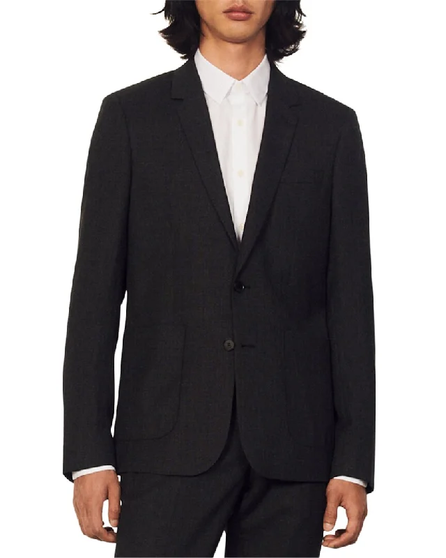 men's tailored tuxedo jacket for prom -Sandro Legacy Wool Suit Jacket